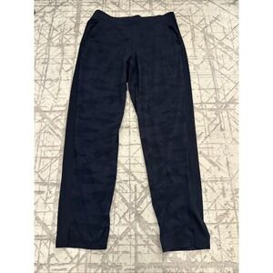 Athleta Brooklyn Ankle Pants Size 12 Navy Blue Women's Camouflage Stretch TALL